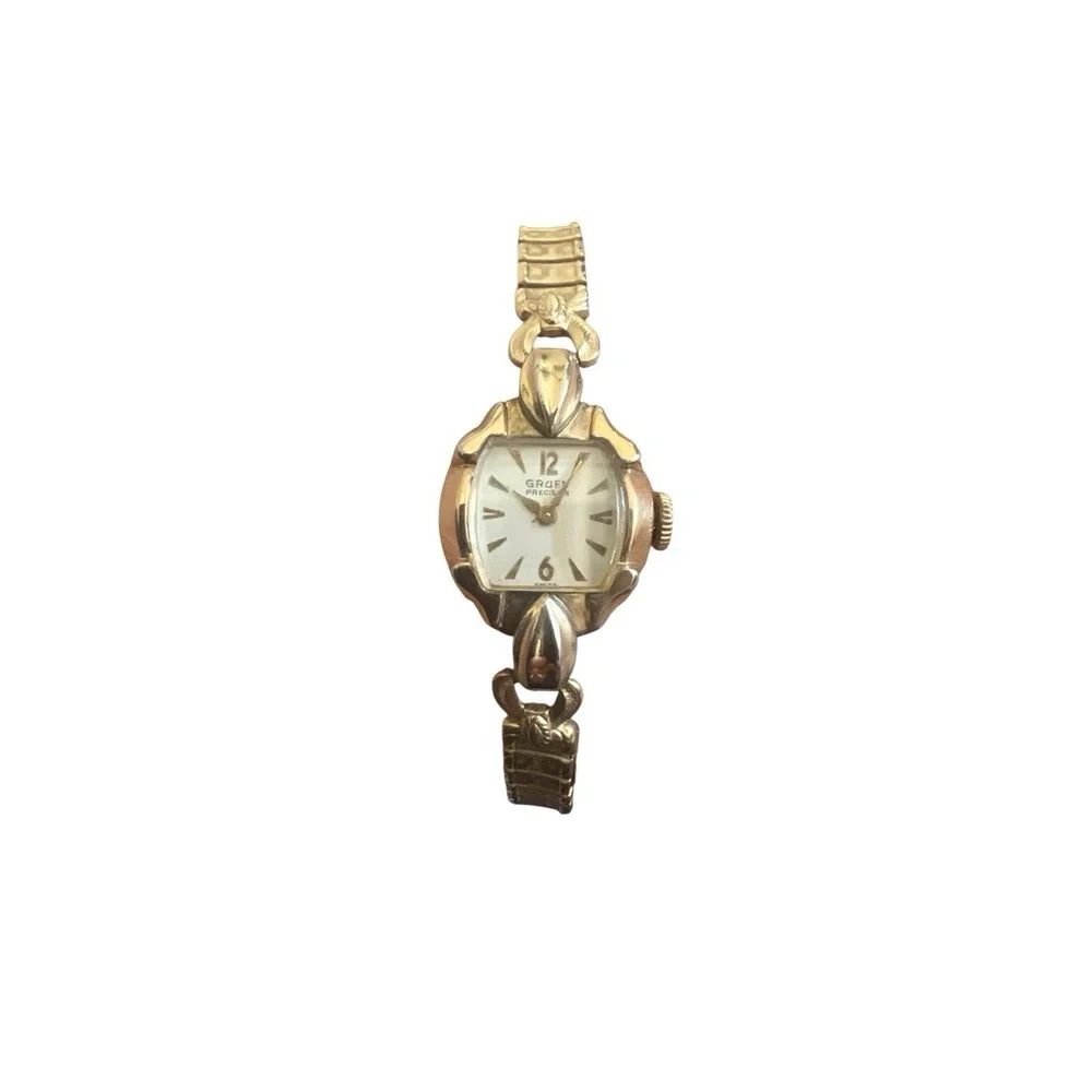 Gruen Precision Vtg Mechanical FULLY WOUND 10K Rolled Gold Plated Bezel 17 Jewel